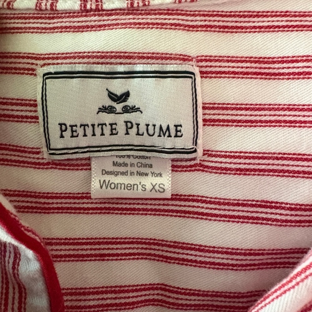 Women's Twill Pajama Set in Antique Red Ticking